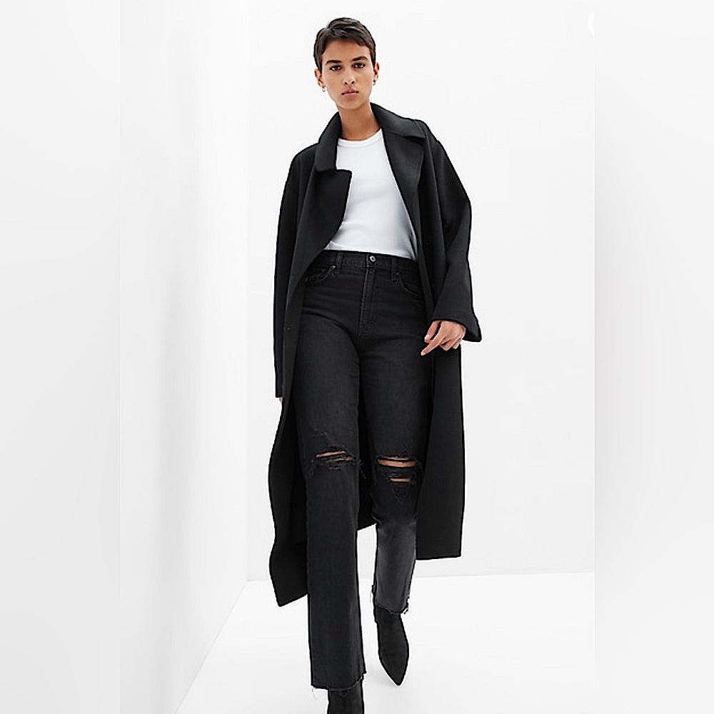 Gap high rise cheeky straight black jeans 26s